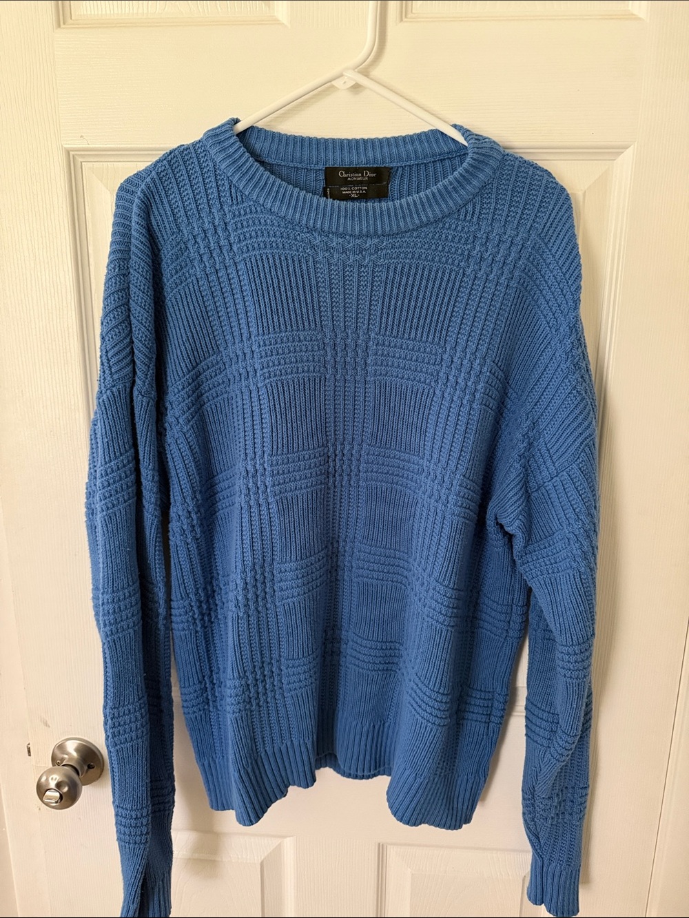 Vintage Christian Dior Blue Knit Sweater